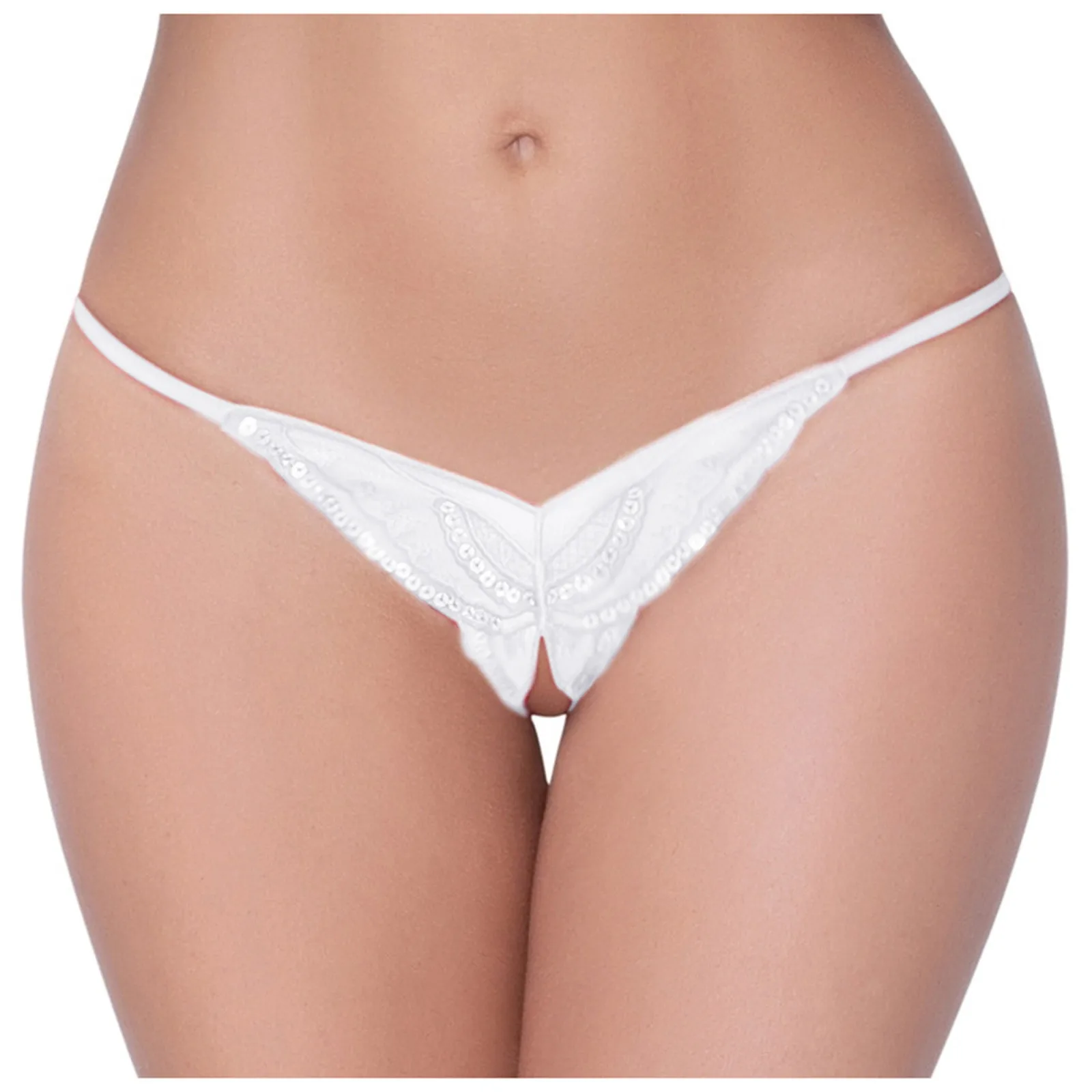 Sexy Lingerie Panties Women Lace Hollow Out Butterfly Shaped G-String Open Crotch Underwear Sexy Lingerie Sex Thongs