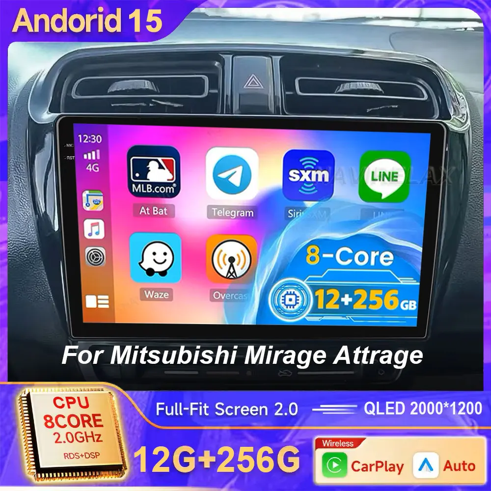 

Автомобильное радио Android 15 для Mitsubishi Mirage Attrage 2012 2013 2014 2018, Space Star 2014, GPS-навигация, стерео мультимедиа 4G + WIFI