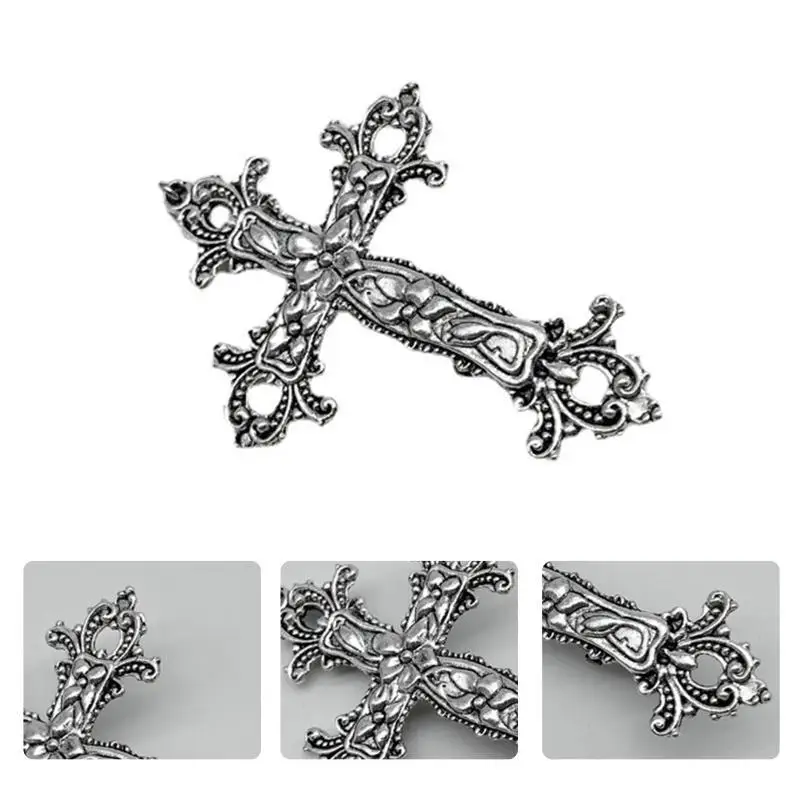 A52E Catholic Hair Clips Punk for Cross Design Hair Barrettes Non Slip Hairpin