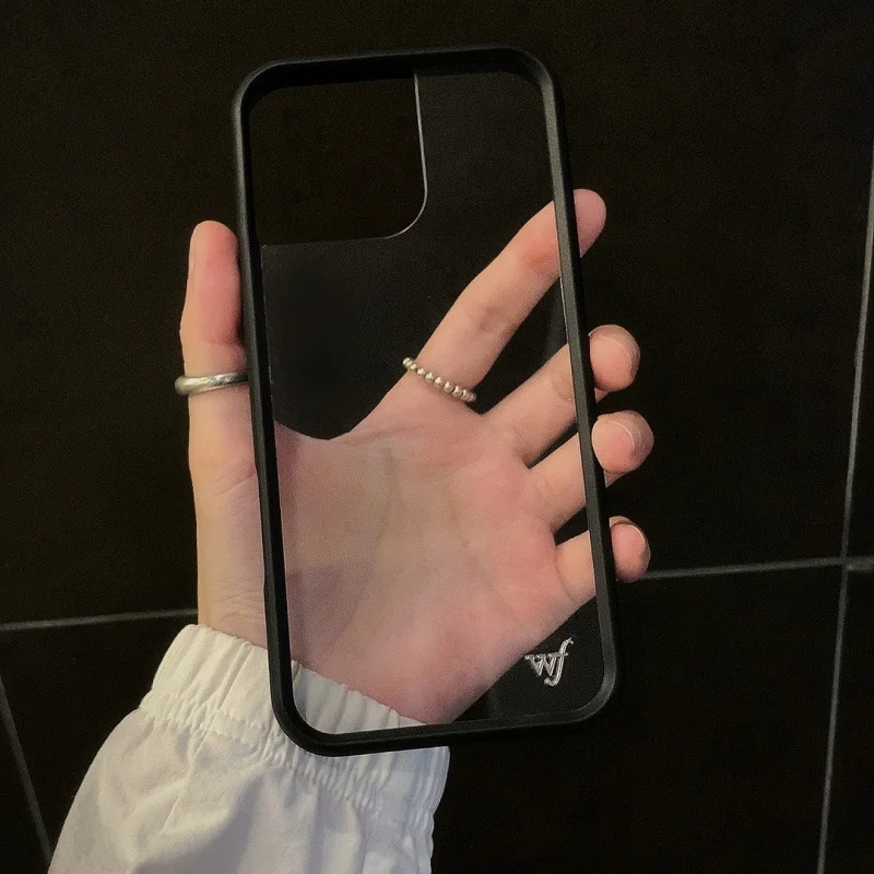 

Wildflower TRANSPARENT Phone Case for iPhone 12 13 14 15 16 Pro Max Plus 16pro 15pro Fashion WF Metal tags Cover Cases