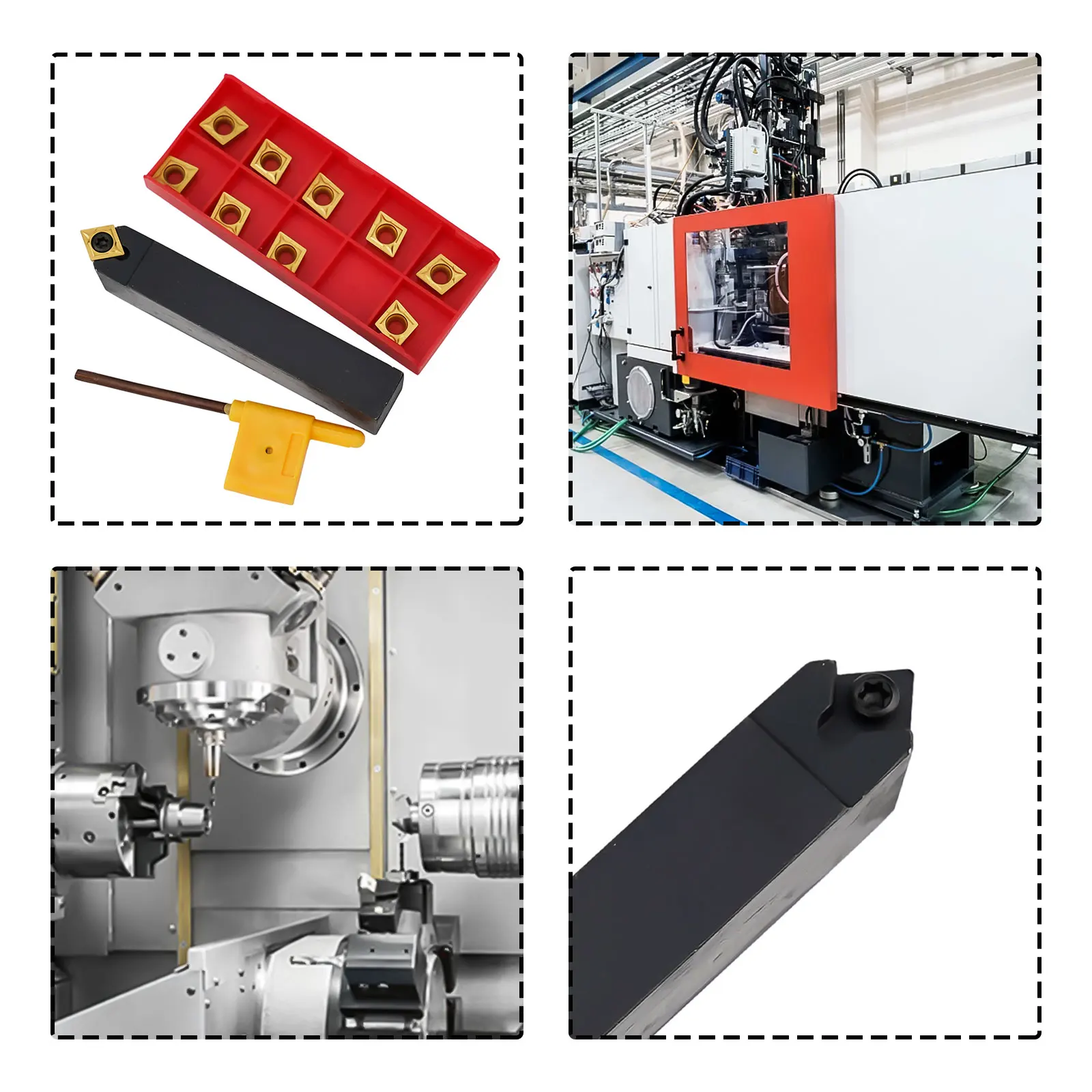 

Carbide Insert Efficient 16mm Lathe Turning Tool Holder with 10CCMT09T304 Carbide Inserts for Semi Finishing & Finishing