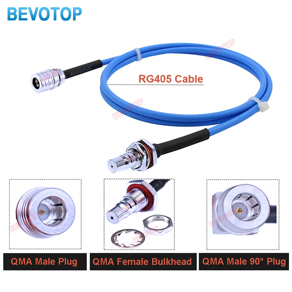 1Pcs RG405 QMA to QMA Connector Semi-Flexible 50 Ohm High Frequency Test Cable Male/Female Cable for High-Quality Connections