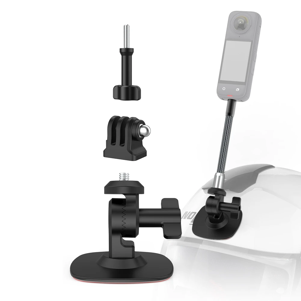 Action Camera Flexible Fixed Base For Gopro 12 11 X4 X3 Motorcycle Windshield Helmet Curved Flat Mounts