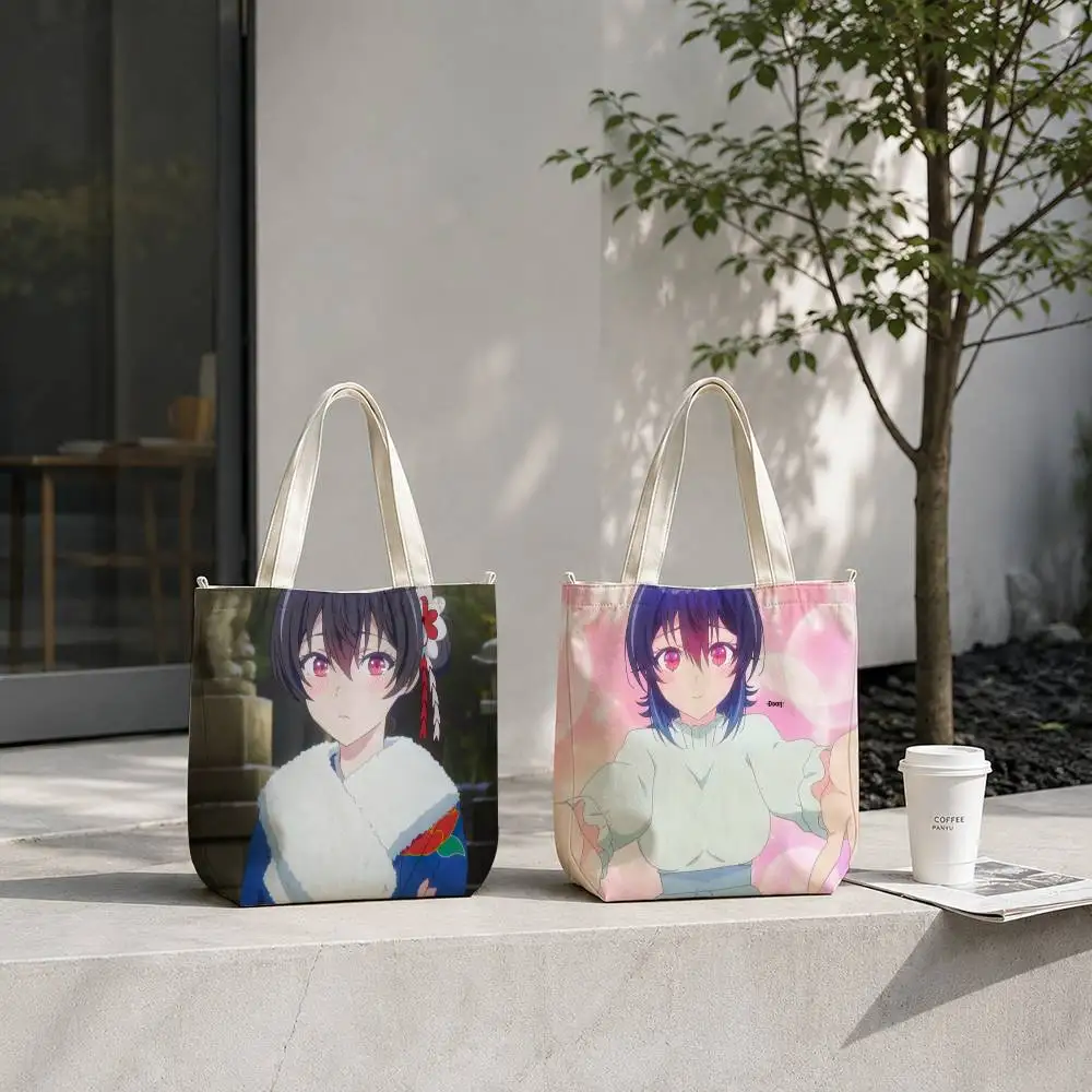 I Became Friends with the Second Cutest Girl in Class Tote Bag for Women Reusable Shopping Tote Bag Zippered Shoulder Bags Print