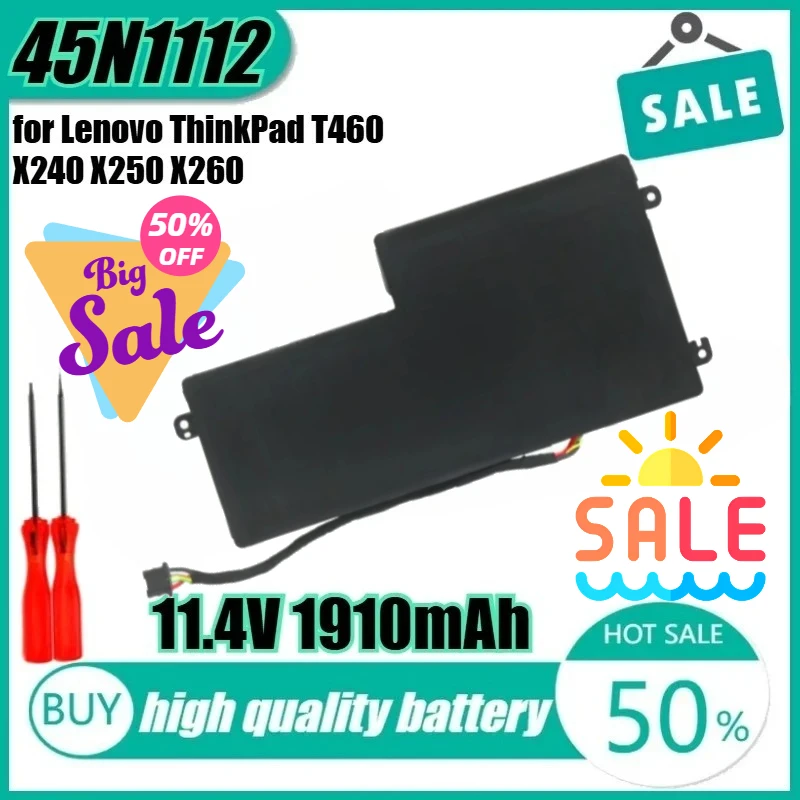 

New 45N1112 11.4V 24Wh 1910mAh High Quality Laptop Battery for Lenovo ThinkPad T460 X240 X250 X260 T440S T450S 45N1108 45N1109
