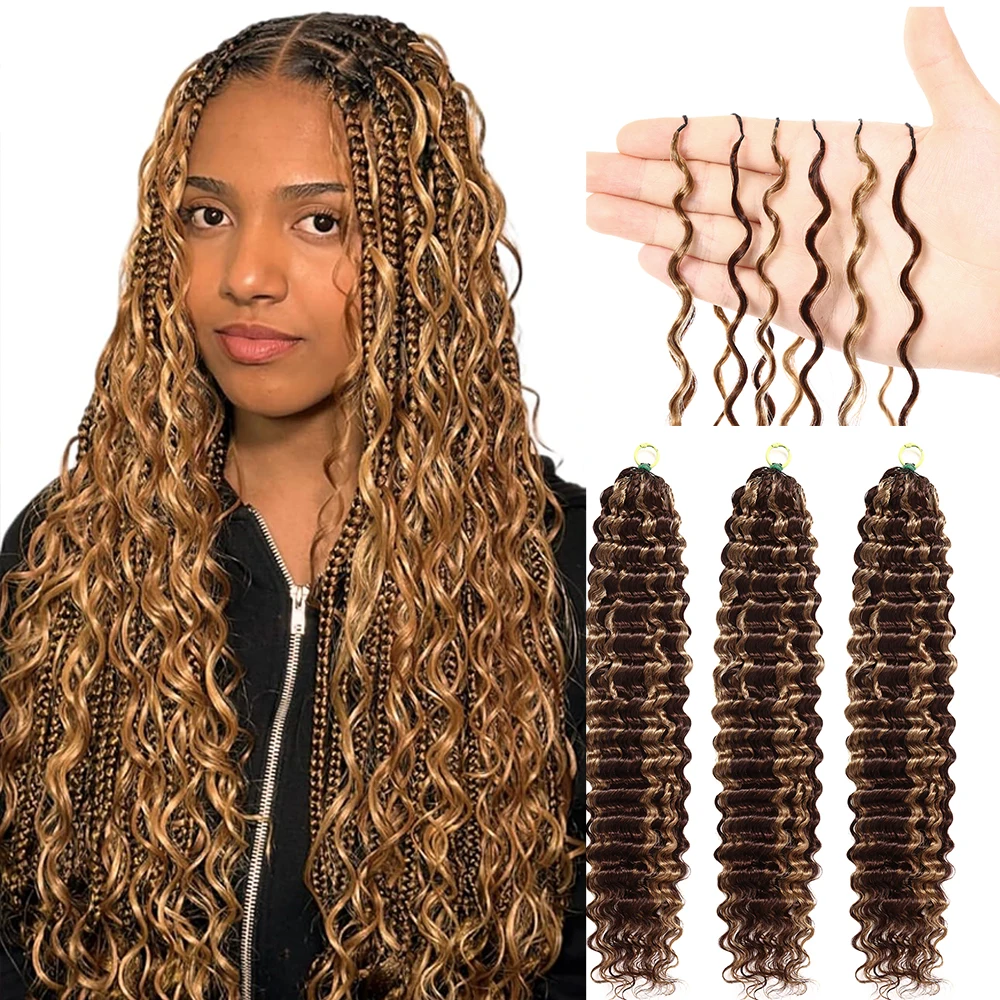

Deep Wave Crochet Human Hair Ombre Highlight Deep Curly Crochet Hair Extensions For Women Braiding Hair
