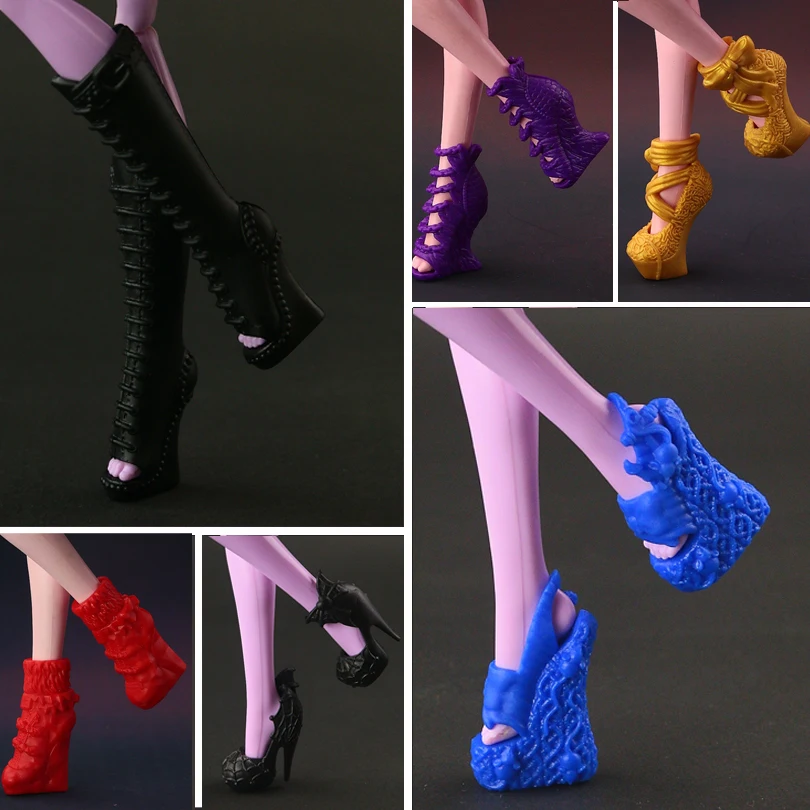 Zapatos originales coloridos de moda 2026 para muñecas Monster High, zapatos blancos de alta calidad, accesorios para muñecas, 15 estilos a elegir