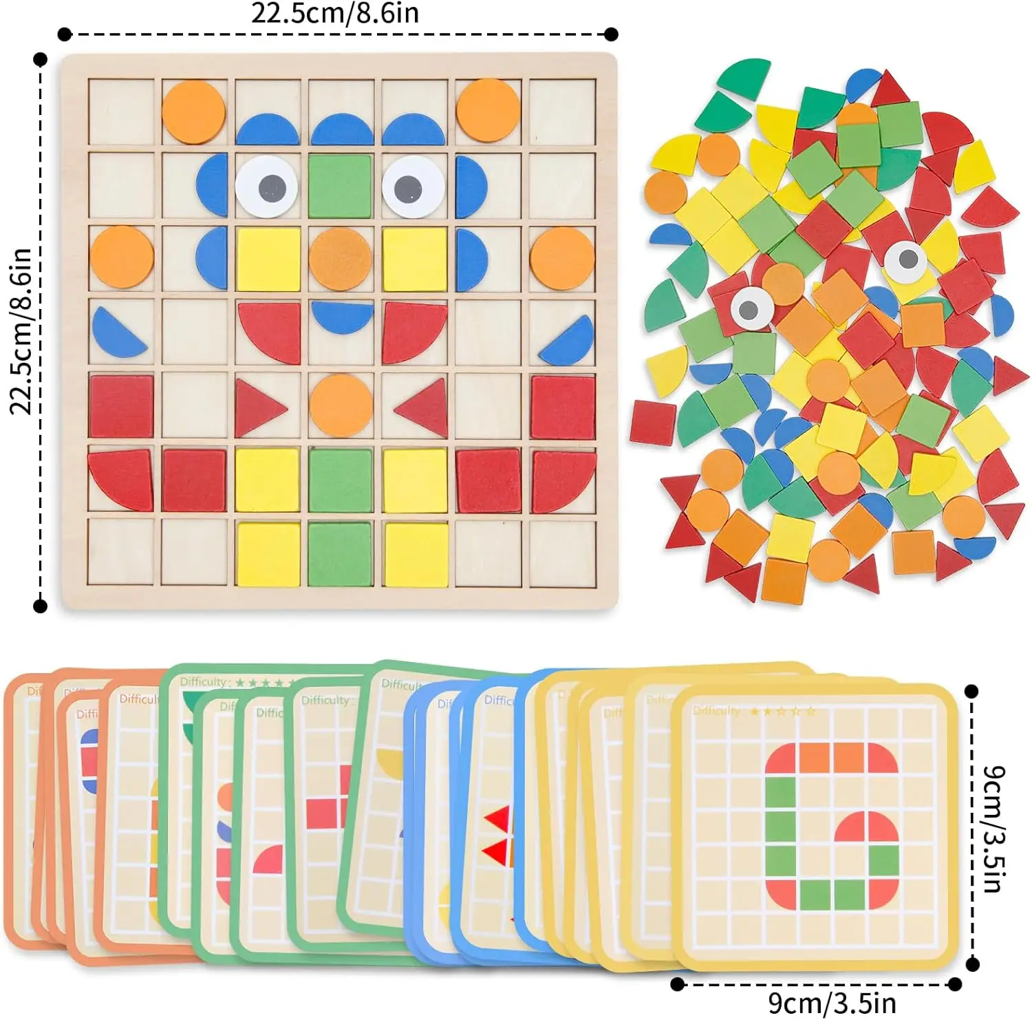 Montessori Tangram Educational, Geometric Shapes Puzzle Toys ,Colorful Pattern Montessori Children's Educational Gifts