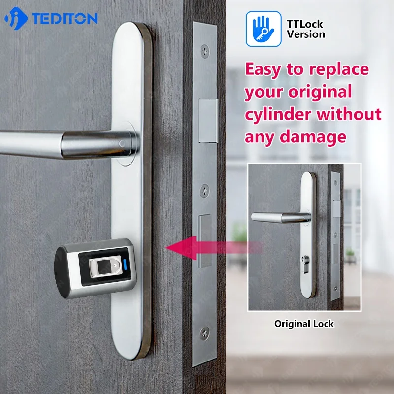 Tediton Adjustable Lock Cylinder Waterproof IP65 European Lock TTlock APP Cylinder Smart Lock