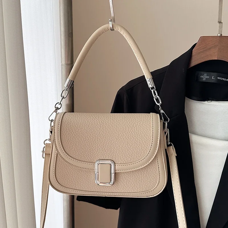 

Solid Style Diaper Bag For Women Leather Crossbody Bag Luxury Vintage Tote Minimalist Designer Large Capacity Stylish