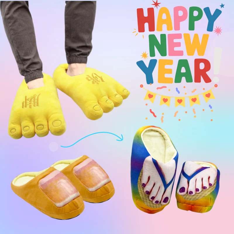 

Fashion Cute Feet Claws Finger Warm Plush Slippers Indoor Home Men Women Winter Warm Cotton Slider Five Finger Cosplay Shoes