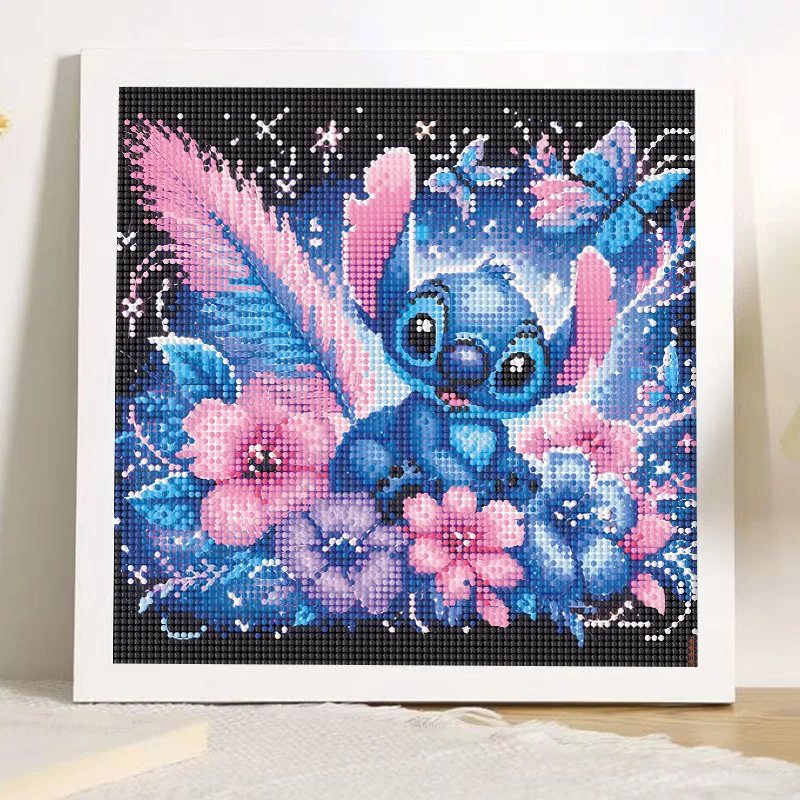 25*25cm 5D Child Diamond Painting Mickey Mouse Stitch Sticking Full Drills Embroider Decoration Draw Handiwork Material Packs