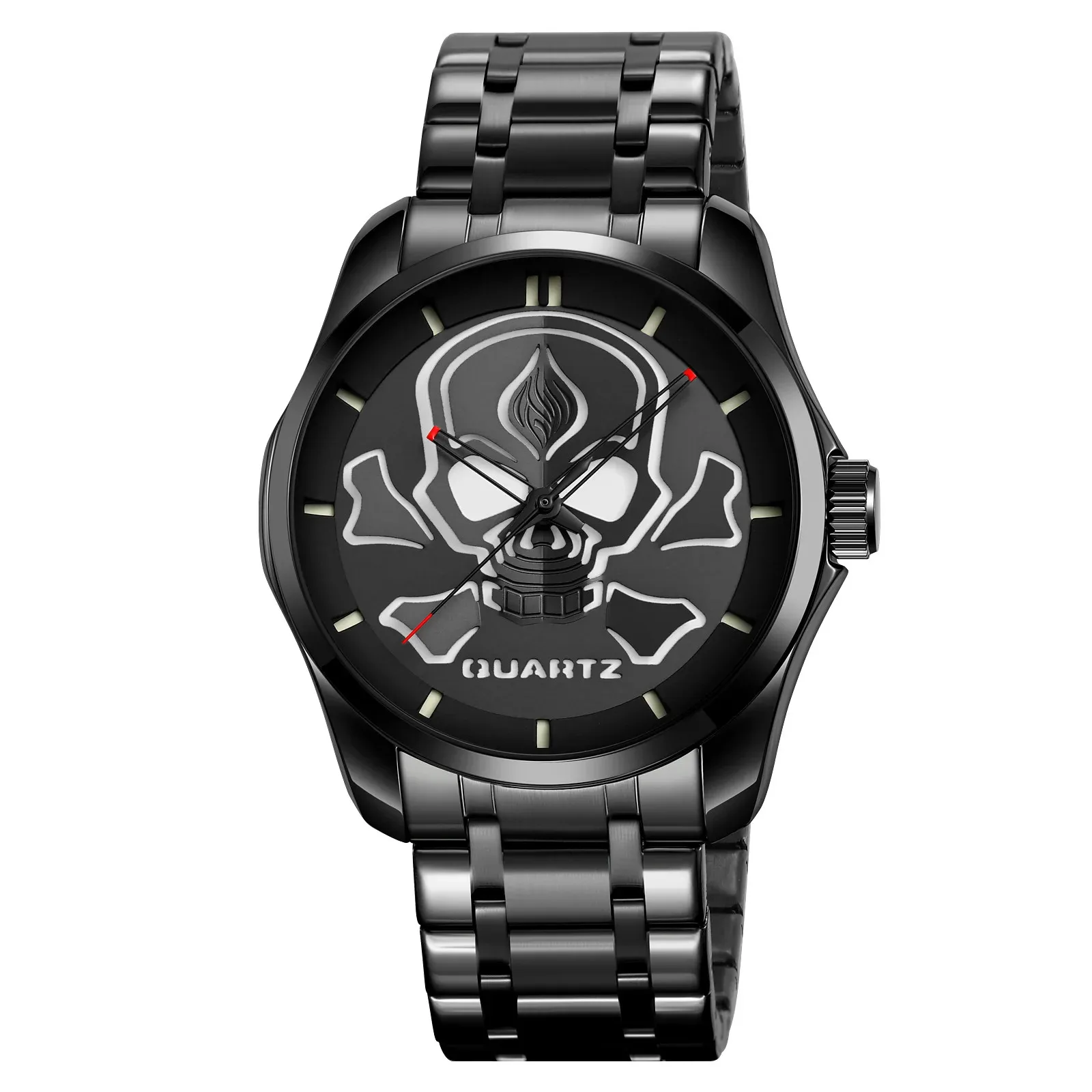 Style Wristwatch Mens Quartz Waterproof Cool Casual SKMEI 9358 Gothic