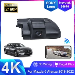 For Mazda 6 ATENZA 2018-2022 Left-Hand Drive Front and Rear 4K Dash Cam for Car Camera Recorder Dashcam WIFI Car Dvr Recording