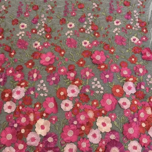 İlk 10 satış, tül kumaş işlemeli çiçekler 3 boyutlu no. 6'da