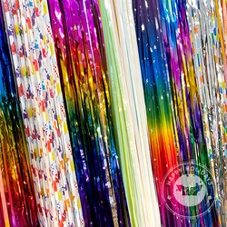 2m×1m New Macarone Gradient Rain Curtain Birthday Party Wedding Background Wall Decoration Banquet New Year Stage Decor