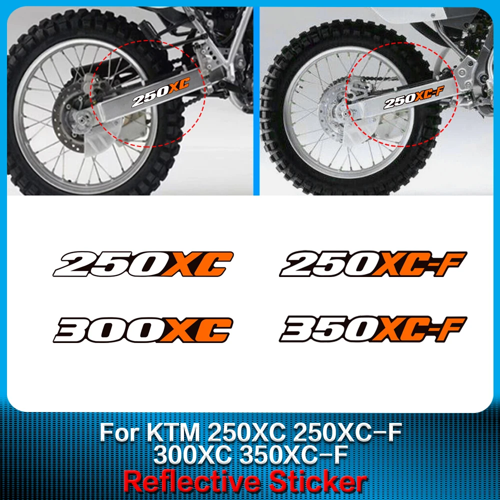 2 Pcs Motorcycle Swing Arm Decal Graphics Kit For KTM 250XC 250XC-F 300XC 300XC-F Paint Protection Decal Reflective Sticker