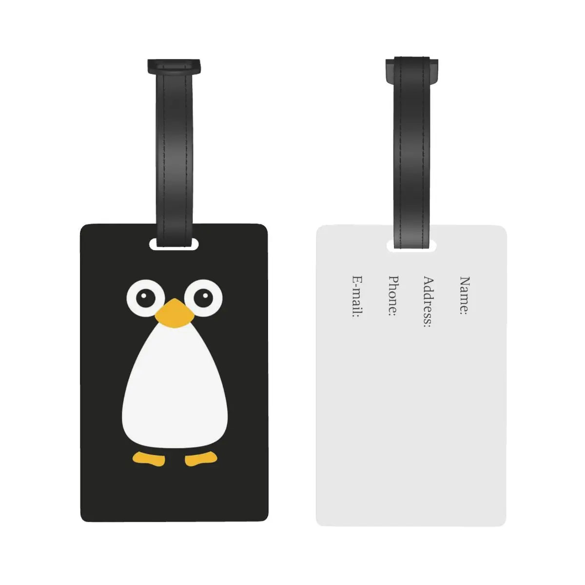 Cute Vector Penguin Luggage Tags Suitcase Accessories Travel PVC Cute Baggage Boarding Tag Portable Label Holder ID Name Address