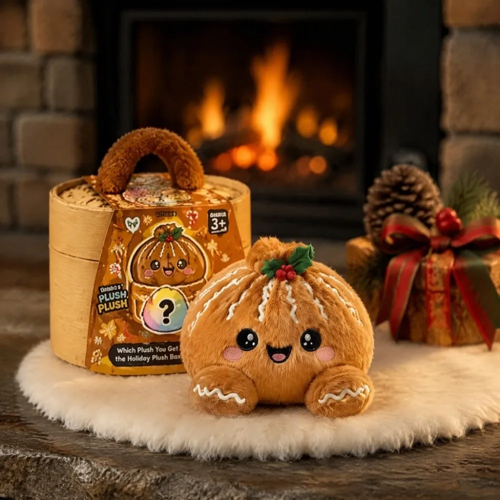 Soft Plush Stuffed Dumpling Squishies Fidget with Steamer Giant Christmas Dumpling Pillow Stress Relief Stuffed Steamed Bun Toy