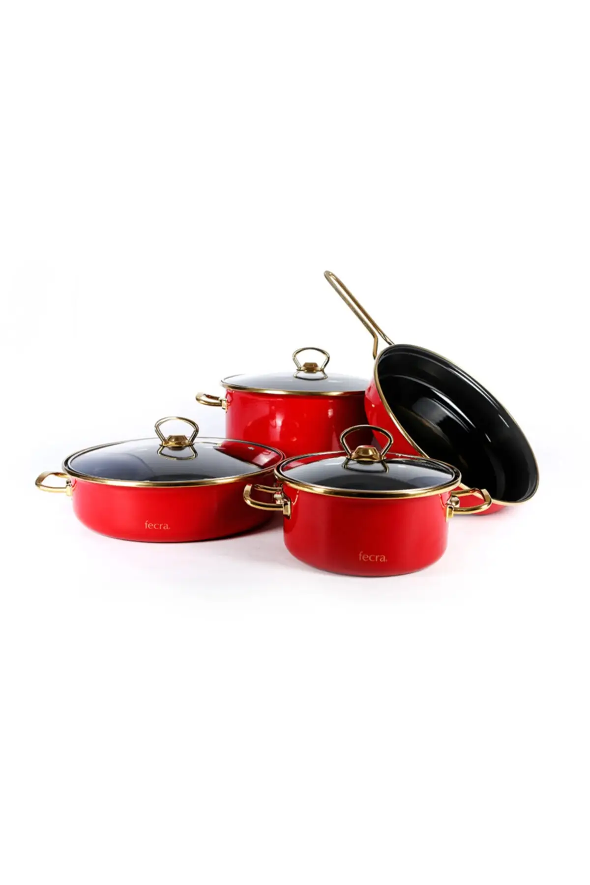 Enamel 7 Piece Red Cookware Set (countries tax applicable)