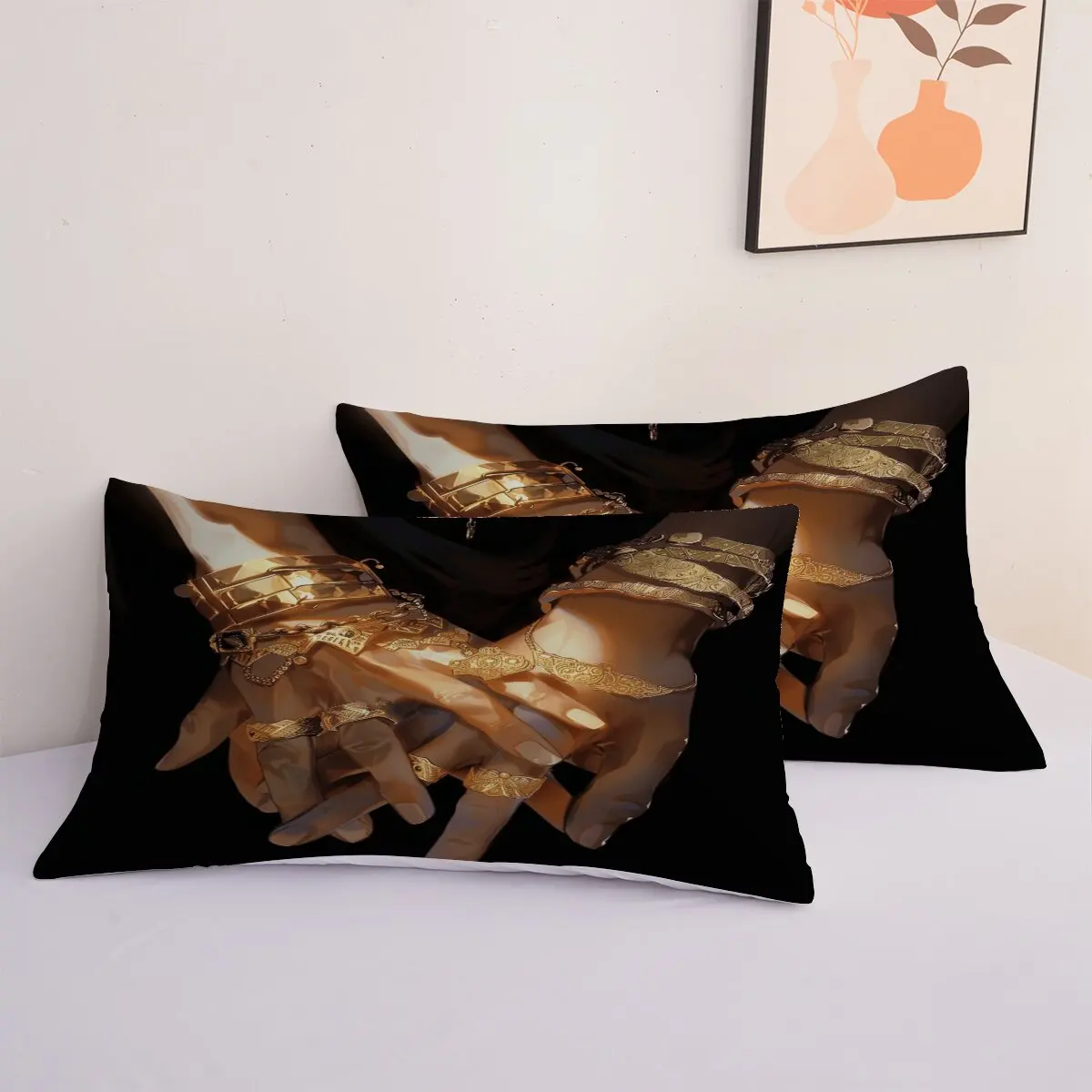 Gloves  Duvet size  Gold rings  1 duvet cover and 2 pillowcases (without blankets)