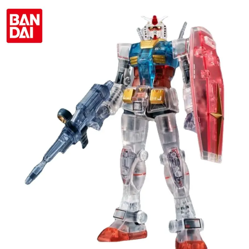 

Bandai Original Gundam ROBOT MS RX-78-2 ANIME Transparent Color Scheme Anime Action Figures Toys for Boys Girls Kids Gift