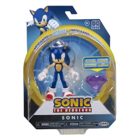 Original 4 Inch Sonic W/Purple Emerald The Hedgehog Go Toy Collectible Action Figure Collection