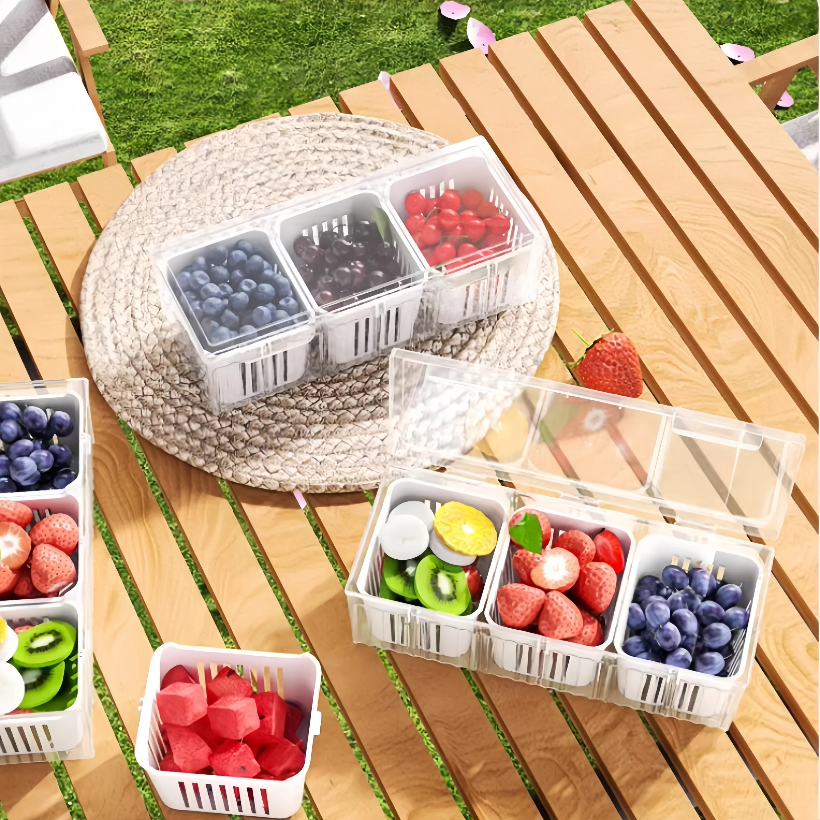 1 Set Aksesoris Kulkas Dapur d - Food Storage With Compartments ulasan dan harga