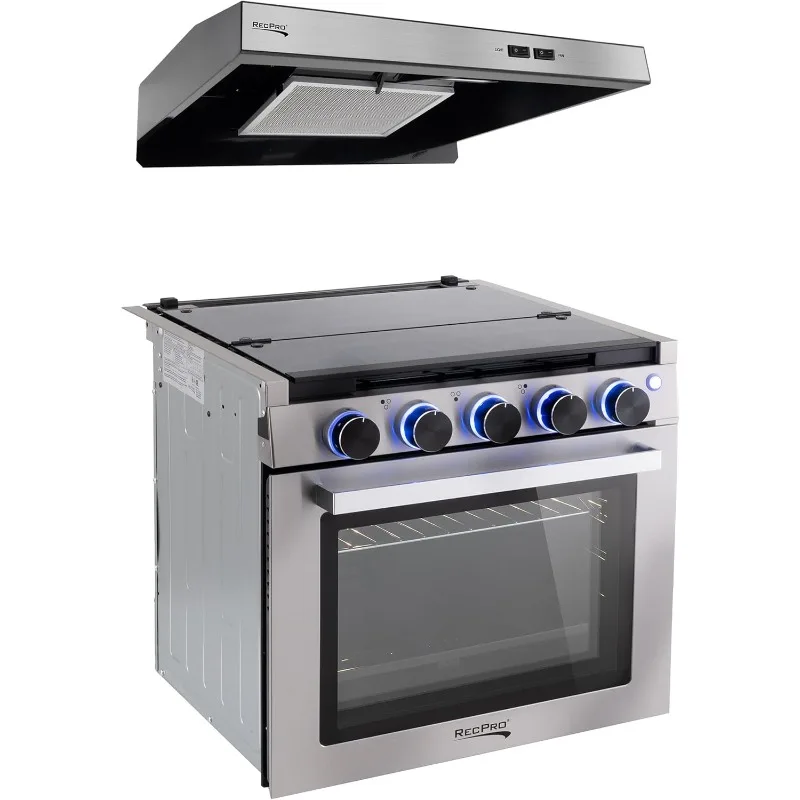 

Газовая плита для автофургона, 21 дюйм, горелка, 1,8 куб. Опциональная вытяжка с вентиляцией, футов 100 БТЕ, черный или серебристый цвет Opt