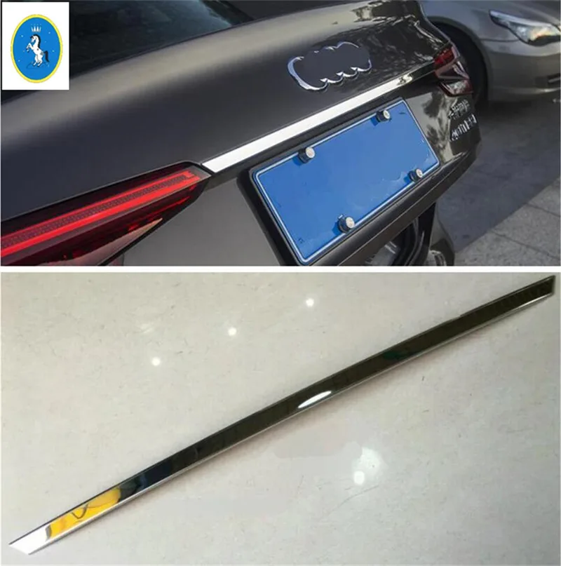 Accessories Rear Tail Door Strip Tailgate Trunk Trim Cover Exterior Parts Stainless Steel Decor For Audi A4 B9 Sedan 2016 - 2022