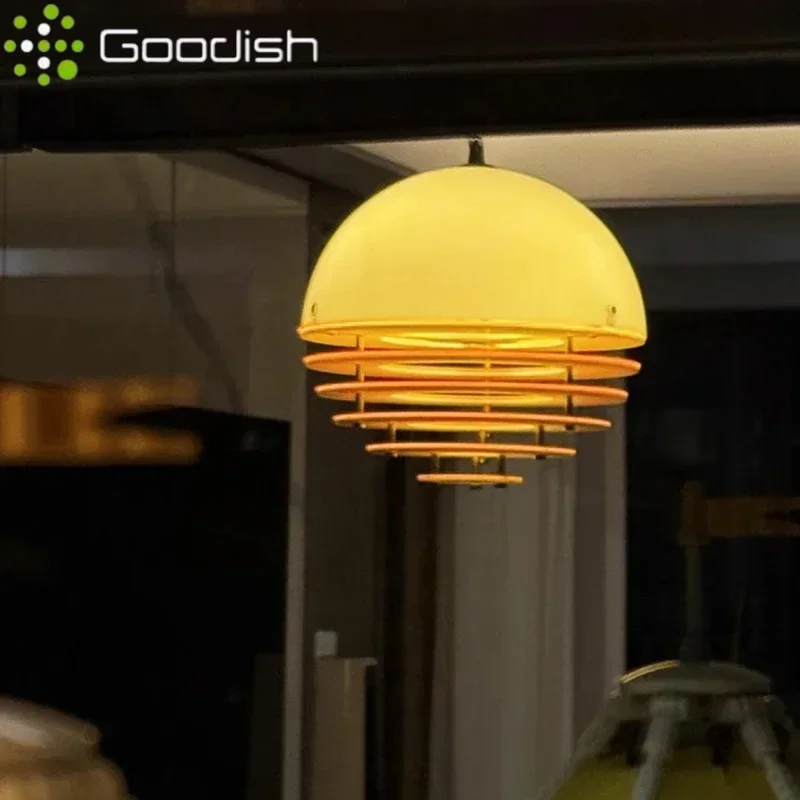 Medieval Nordic Bauhaus Sunset Time Orange LED Pendant Lights Art Creative Lamps for Living Room Home Decoration Chandeliers