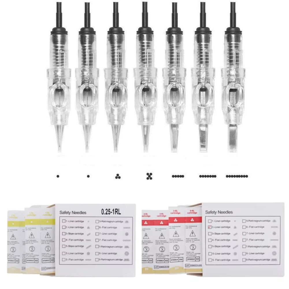 Disposable Needle Easy Click Eyebrow Tattoo Needles 1RL 3RL 5RL 5F 7F Sterilized Micropigmentation Needles For Permanent Makeup