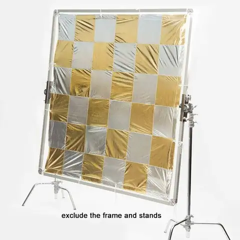 Reflective Fabric for Overhead Butterfly Silver/Gold Checkerboard Reflector for Shooting
