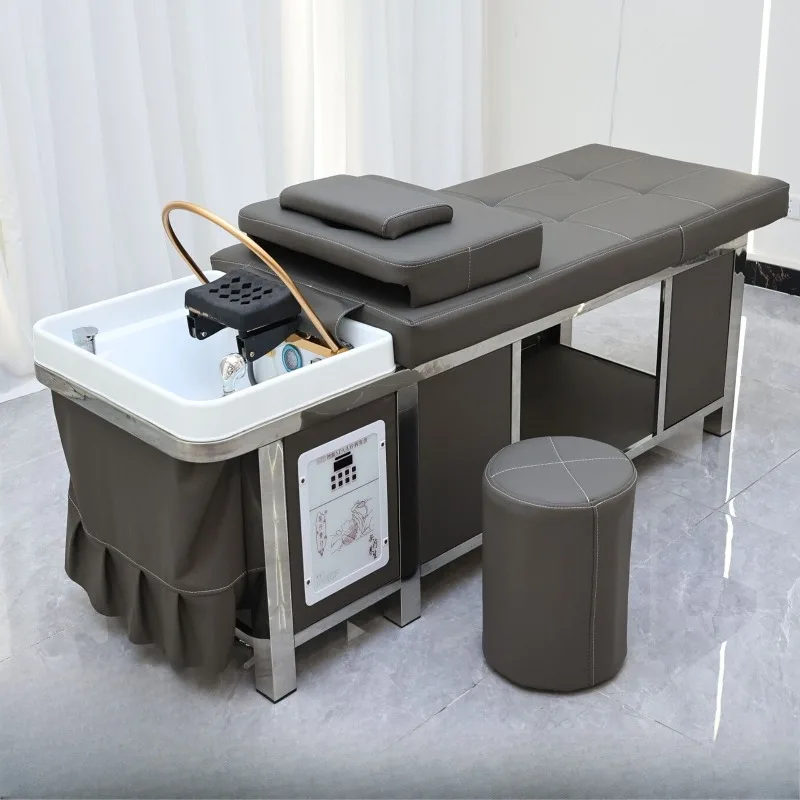 Cama de terapia capilar de alta gama, cama de masaje de bienestar con circulación de agua y fumigación, cama de belleza, terapia específica para salones de belleza