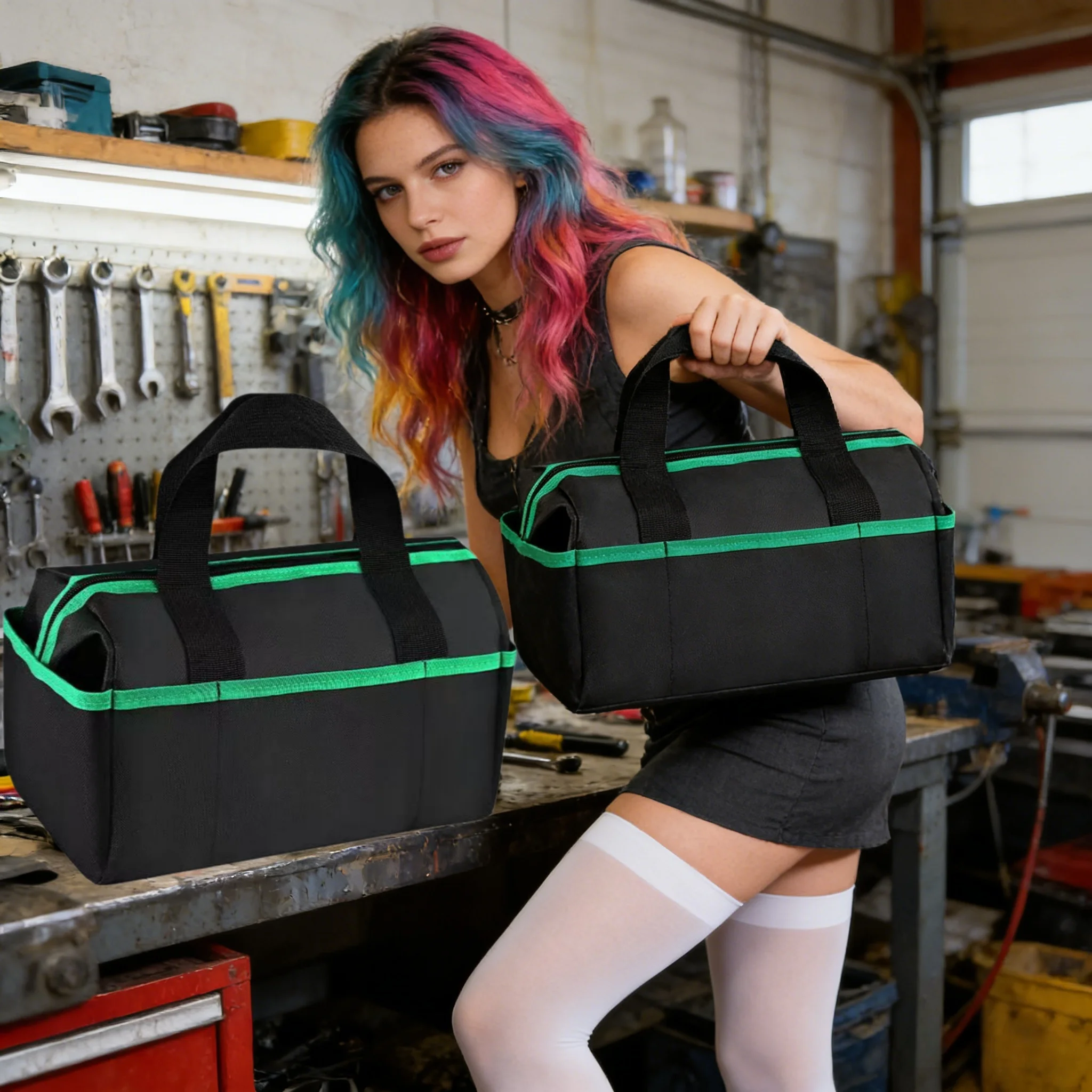 Upgraded (35.81 Cm) Tool Organizer Bag - Tools Not Included, 14.1 Inch Tool Box, Multi-Compartment and Pocket Design