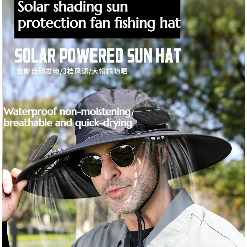 

Solar Shading Sun Protection Fan Fishing Hat Summer Outdoor Climbing UV Protection Breathable Quick-drying Air Conditioner Hat