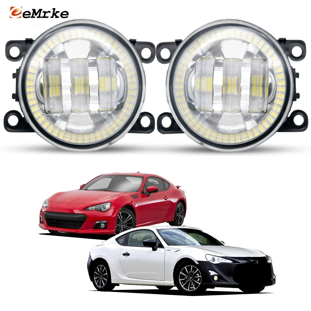 

Светодиодные противотуманные фары Angel Eyes DRL Halo для автомобиля в сборе, линзы 12 В, дневные ходовые огни для Subaru BRZ ZC Z10 Toyota 86 2013-2016