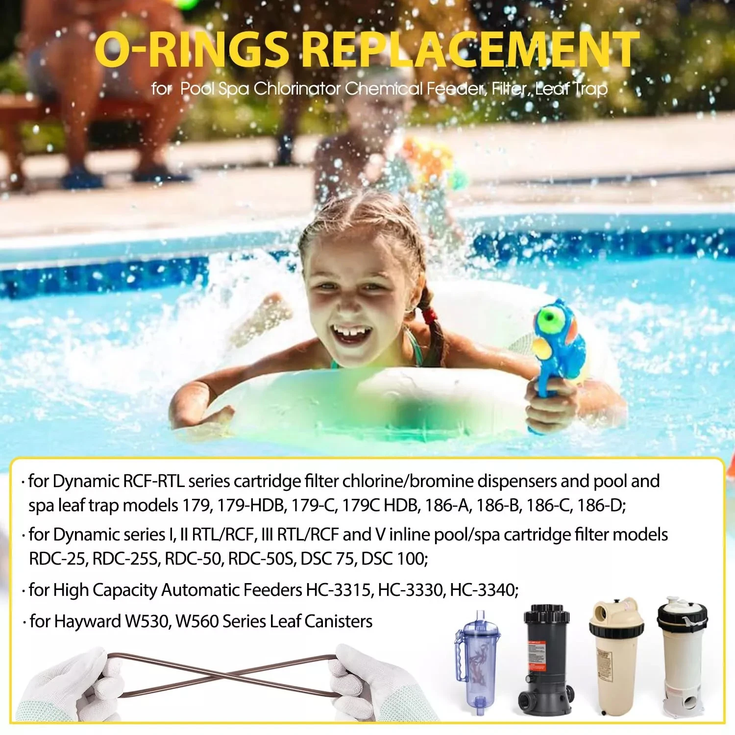 TML Replacement O-Rings R172240, R172223 for Pentair Pool Spa Chlorinator Chemical Feeder, Filter, Leaf Trap (3 Pack)