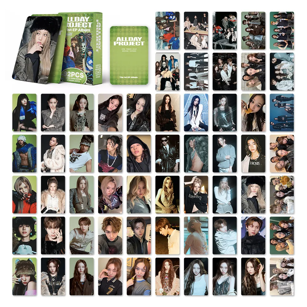 92Pcs/Set ALLDAY PROJECT Idol Lomo Cards New Album HD Photocards Stickers ANNIE TARZZAN BAILEY WOOCHAN YOUNGSEO Fans Gift