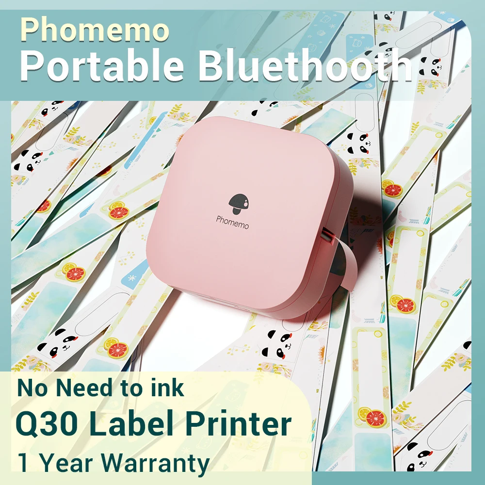 Phomemo Q30 Paper Sticker Wireless Label Printer Pocket Handheld Printer Thermal Price Label Sticker Marker Home Office Use