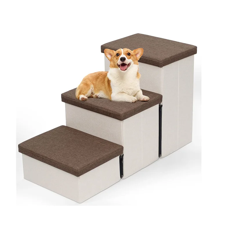 Folding Dog Stairs For Small Dogs Pet Steps With Storage dog ramps pet stairs - folding ramp for Small Pets Puppies Cats