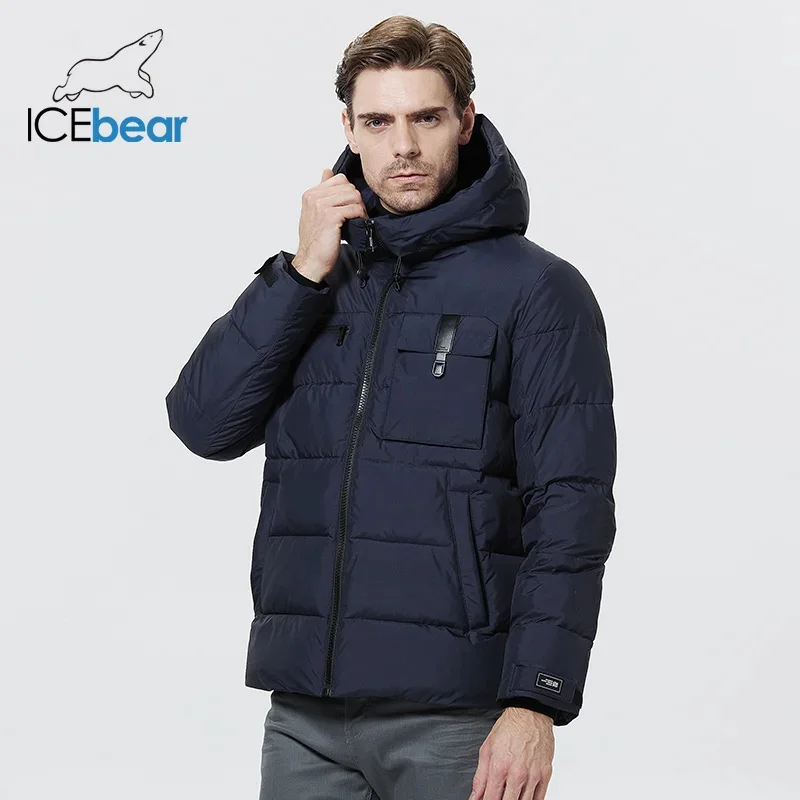 ICEbear 2022 New Winter Coat Thick Warm Mens Winter Jacket Windproof Parka Casual Short Fashionable Qulited Parka MWD22832I