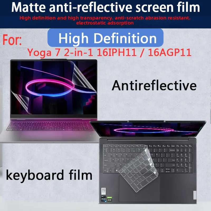 For Lenovo Yoga 7 2-in-1 16AGP11/16IPH11 Keyboard Film Laptop Touch Screen Protective Film Anti-blue Reflective Film Anti-blue