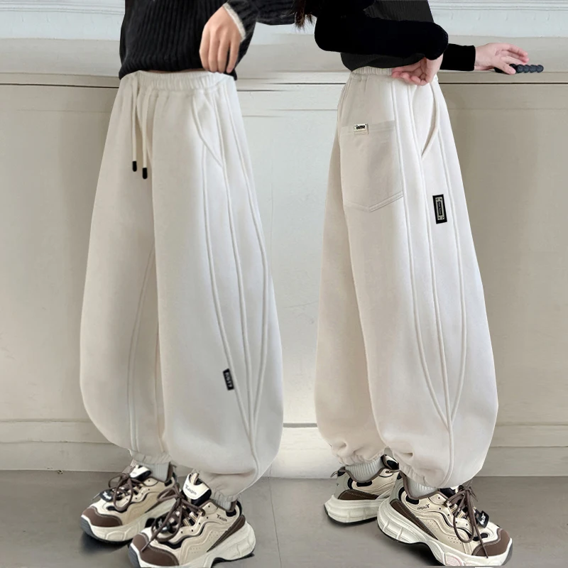 

Baby Girl Long Pants Tween Child Casual Trendy Korean Style Sweatpants Autumn 2025 New Kids Pants Mid to Large Bottom Age 4-14Y