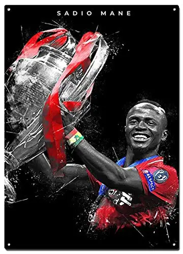 Sadio Mane Metal Tin Signs, Football Abstract Art Poster, Decorative Signs Wall Art Home Decor - 12X16 Inch (30X40 cm)