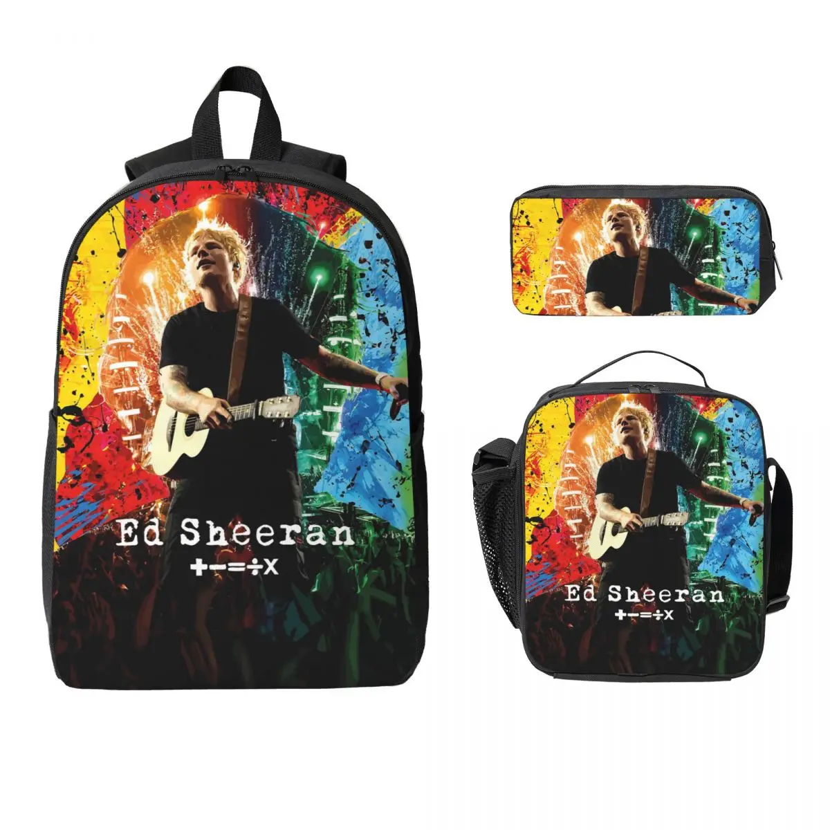 3 قطعة Ed Sheeran حلقة جولة 2026 مجموعة حقائب الظهر للأطفال صناديق قلم رصاص مجموعات حقائب الكتب مع صندوق الغداء لطلاب المدارس حقيبة الظهر #1