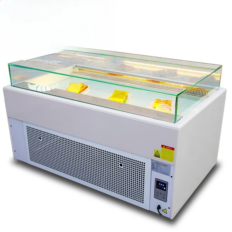 

Commercial cake refrigerated display cabinet, single-layer right-angle west point dessert air-cooled borderless fresh-keepi