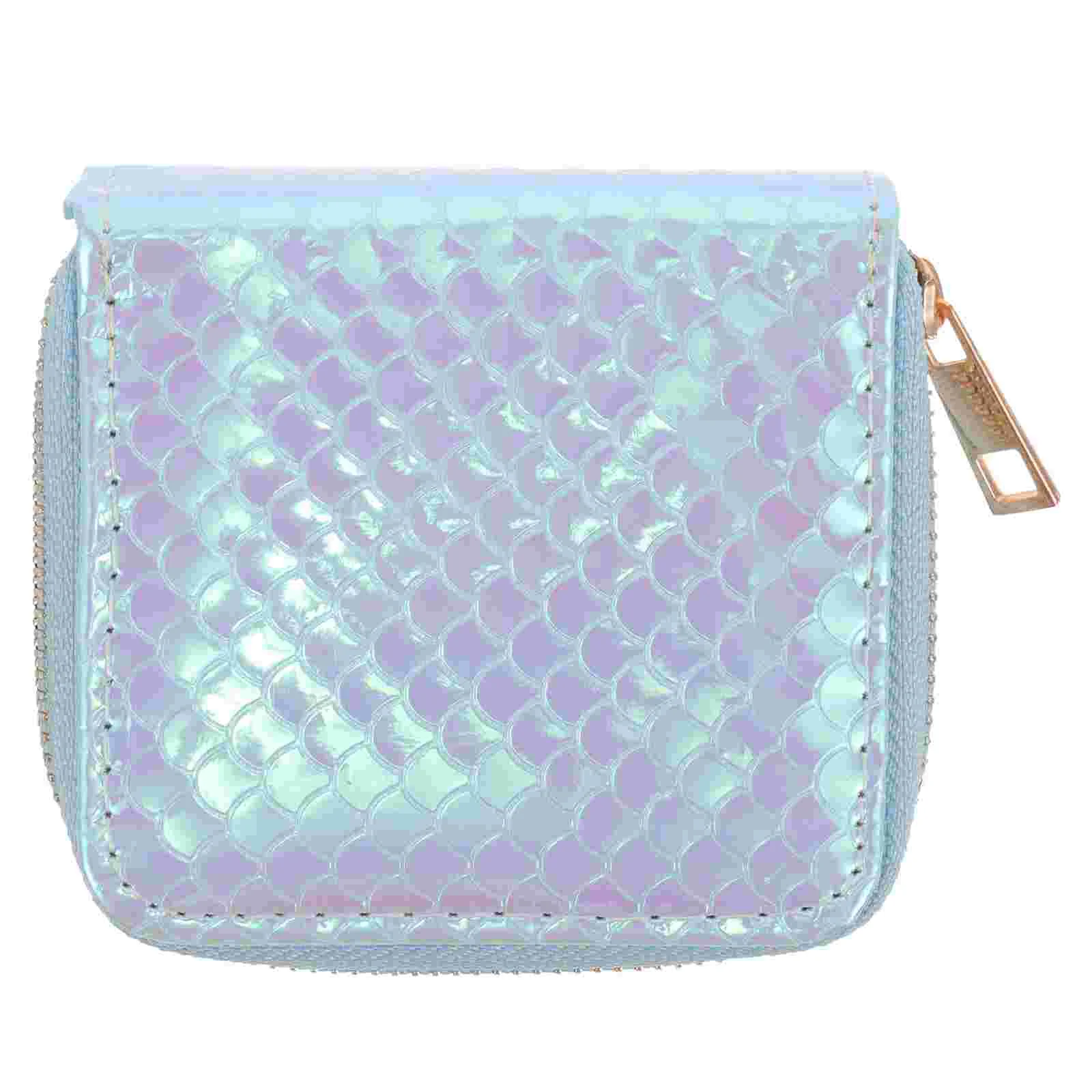 

Mermaid Pattern Purse Zip Wallet for Women Lightweight Slim Design Holds Keys Lipstick Small Accessories Stylish