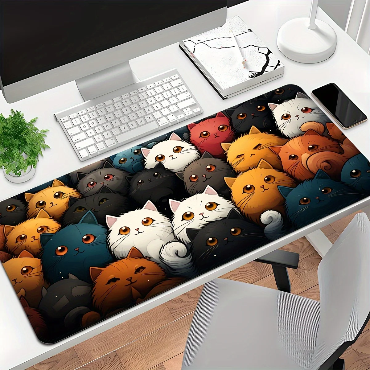 

VIKAMA мультфильм анимация кошка настольный коврик коврик для мыши настольный игровой коврик коврик для клавиатуры нескользящий водонепроницаемый