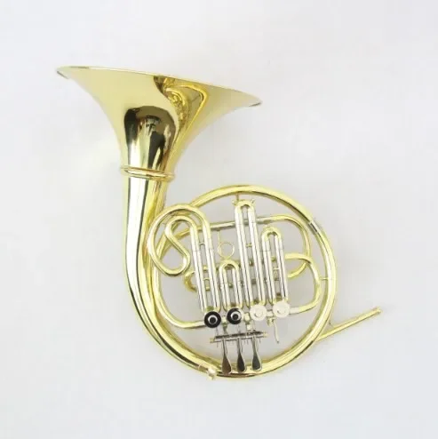 

Wholesale musical instrument horn High quality professional french horn Gold Lacquer 4-Key single French horn